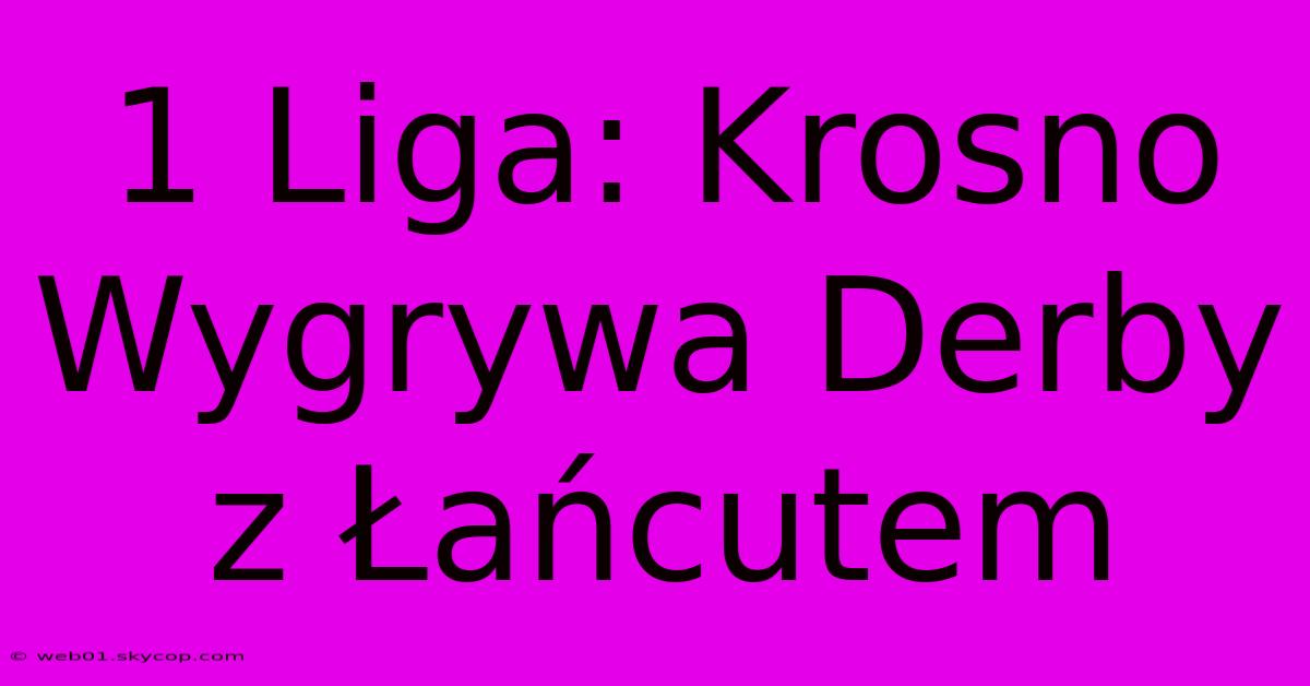 1 Liga: Krosno Wygrywa Derby Z Łańcutem