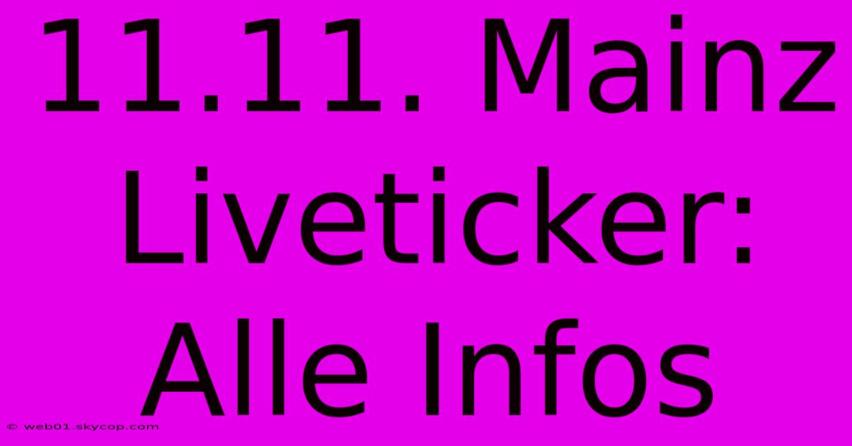 11.11. Mainz Liveticker: Alle Infos