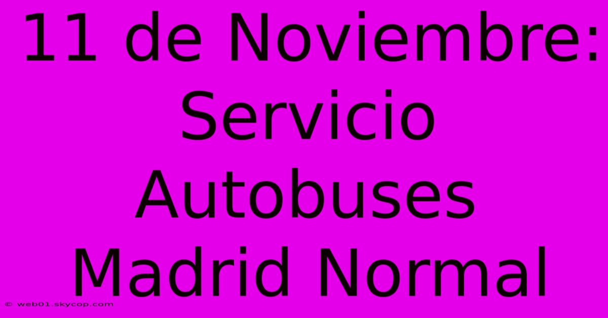 11 De Noviembre: Servicio Autobuses Madrid Normal 