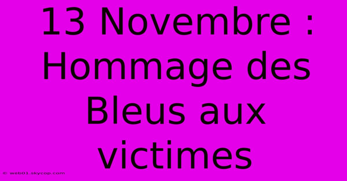 13 Novembre : Hommage Des Bleus Aux Victimes