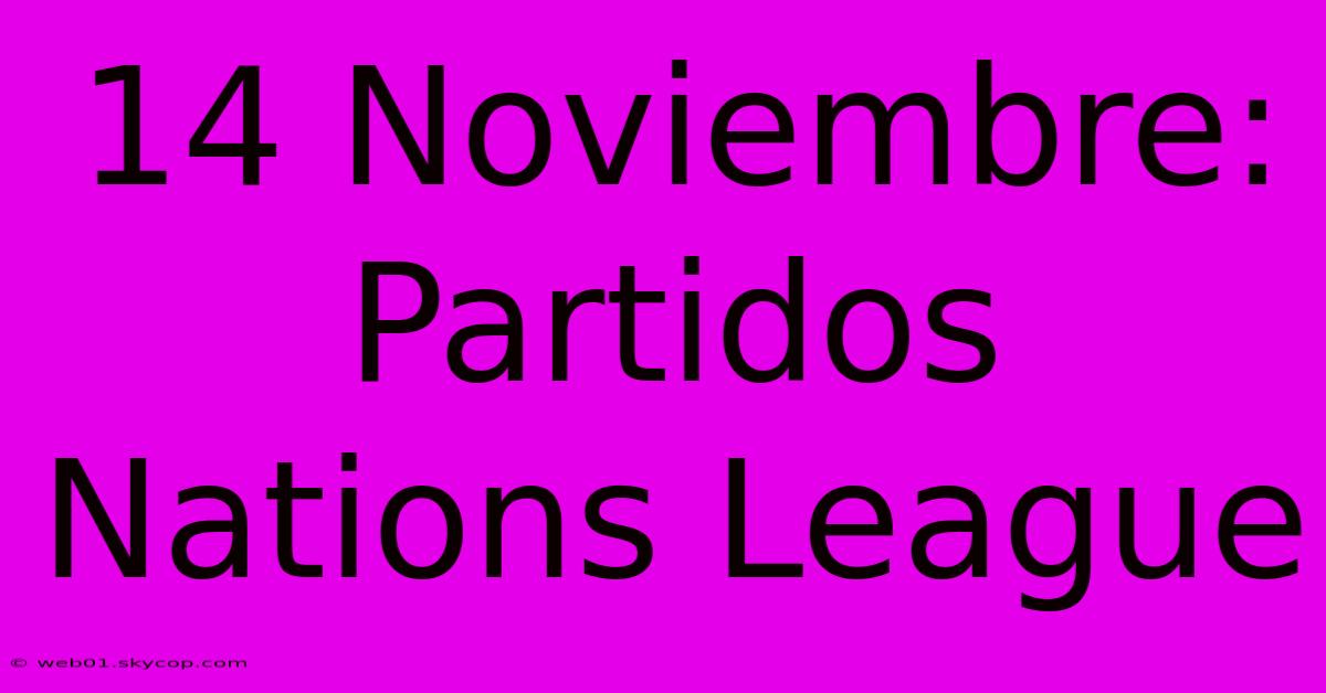 14 Noviembre:  Partidos Nations League