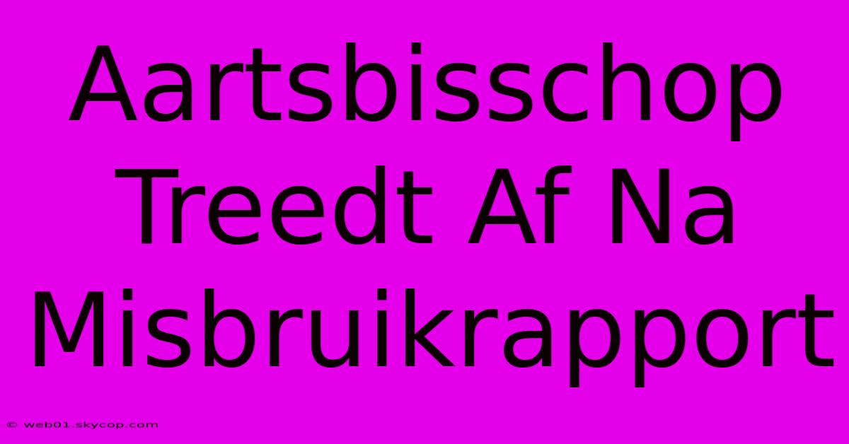 Aartsbisschop Treedt Af Na Misbruikrapport