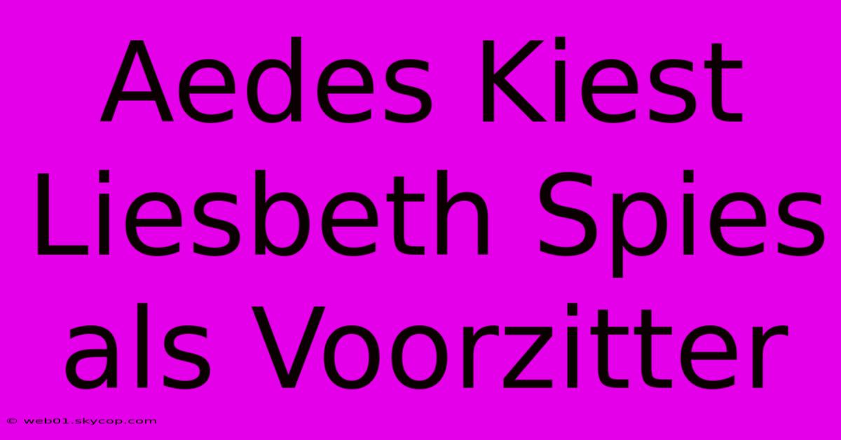 Aedes Kiest Liesbeth Spies Als Voorzitter