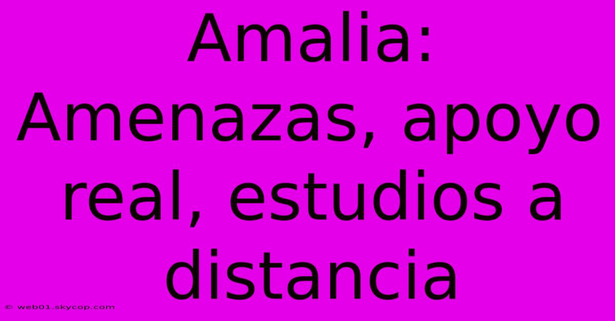 Amalia: Amenazas, Apoyo Real, Estudios A Distancia