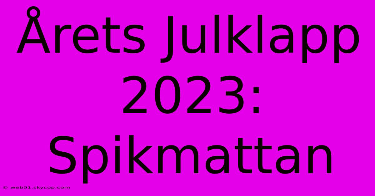 Årets Julklapp 2023: Spikmattan