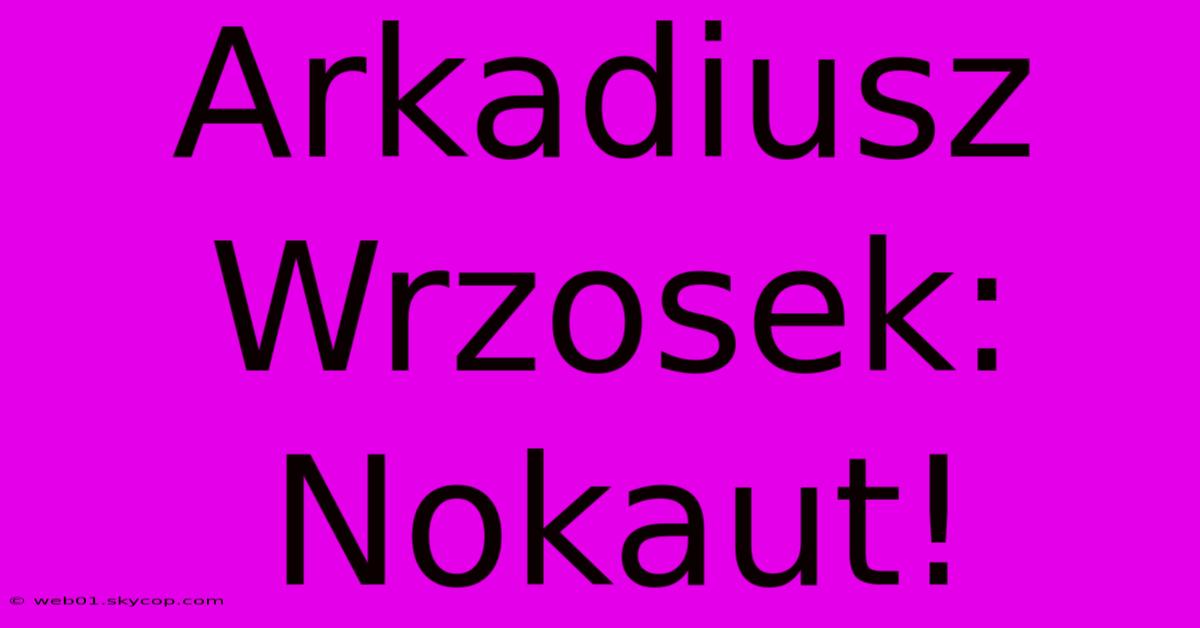 Arkadiusz Wrzosek: Nokaut!