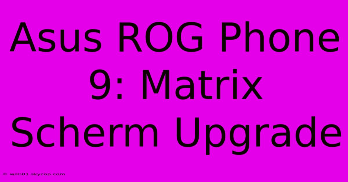 Asus ROG Phone 9: Matrix Scherm Upgrade