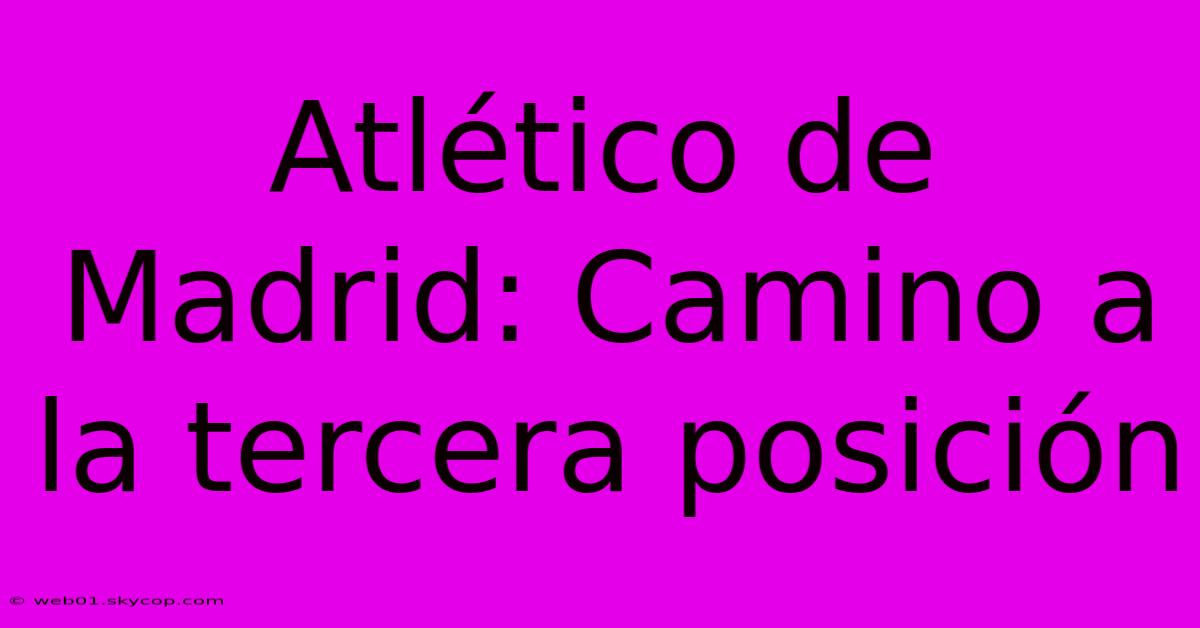 Atlético De Madrid: Camino A La Tercera Posición