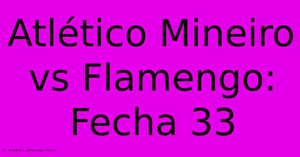 Atlético Mineiro Vs Flamengo: Fecha 33