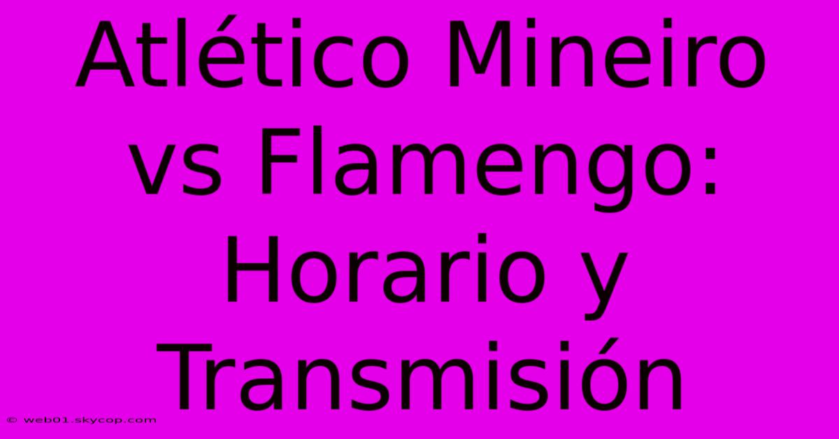 Atlético Mineiro Vs Flamengo: Horario Y Transmisión