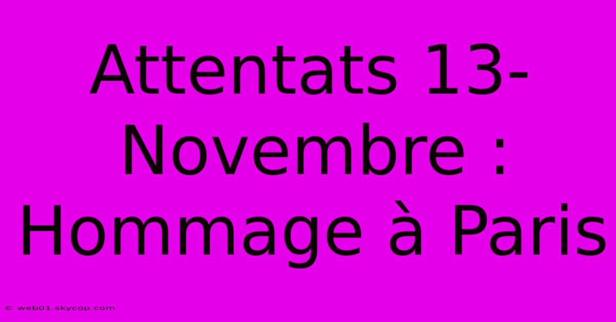 Attentats 13-Novembre : Hommage À Paris