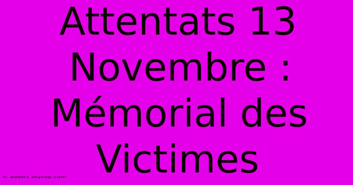 Attentats 13 Novembre : Mémorial Des Victimes