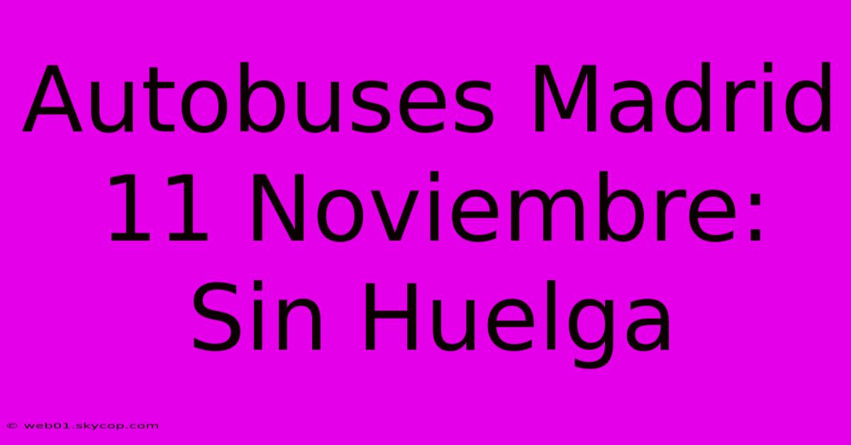 Autobuses Madrid 11 Noviembre: Sin Huelga