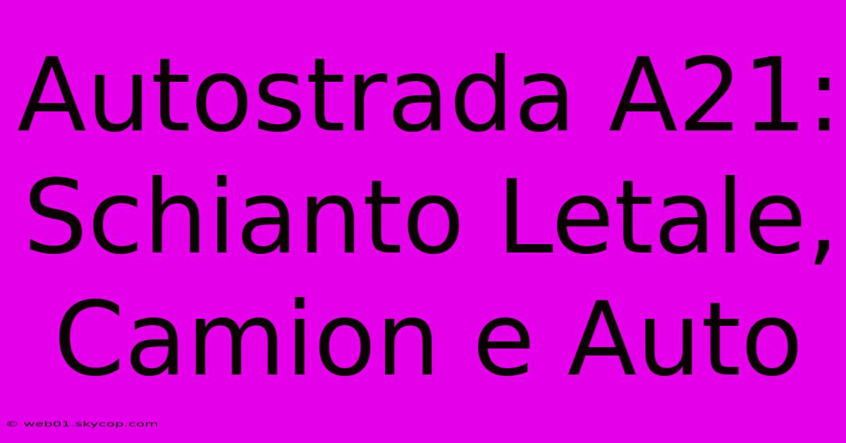 Autostrada A21: Schianto Letale, Camion E Auto