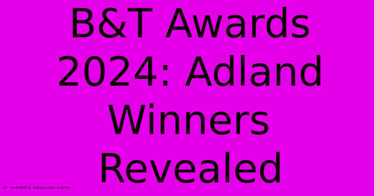 B&T Awards 2024: Adland Winners Revealed