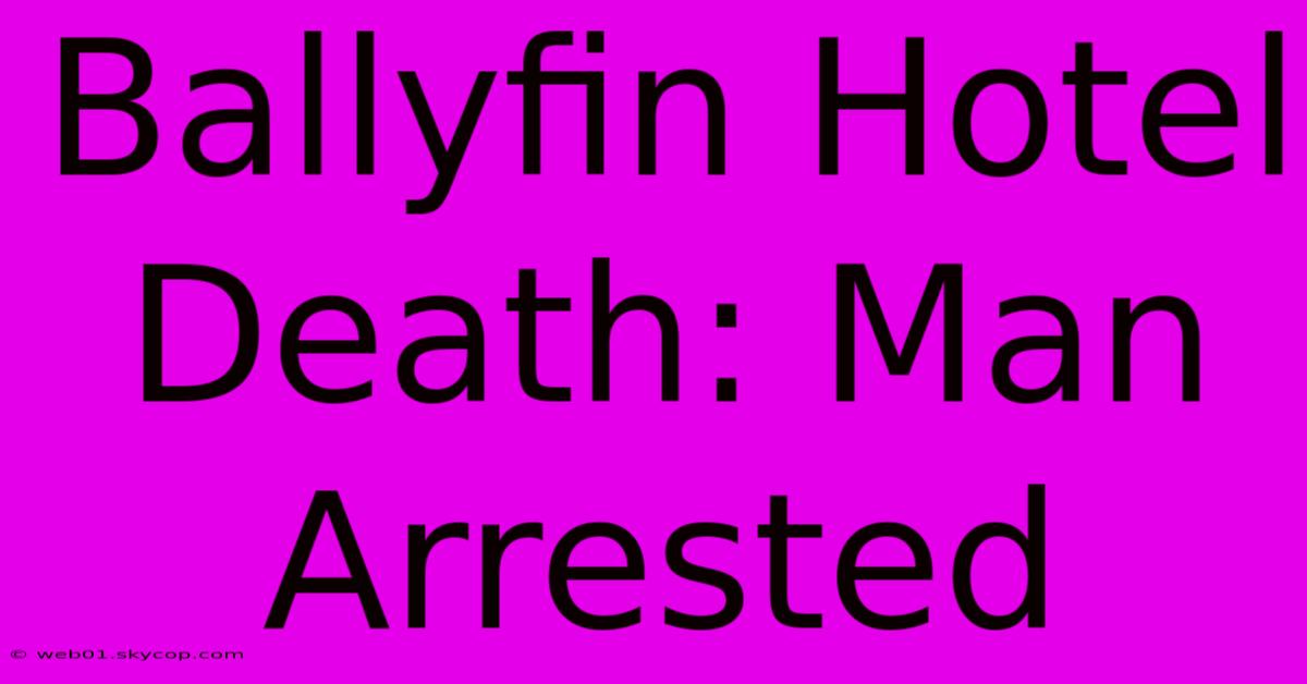 Ballyfin Hotel Death: Man Arrested