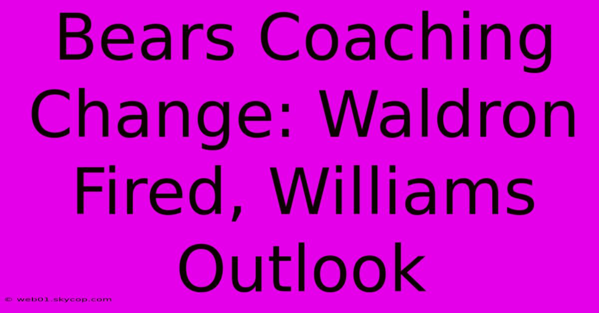 Bears Coaching Change: Waldron Fired, Williams Outlook 