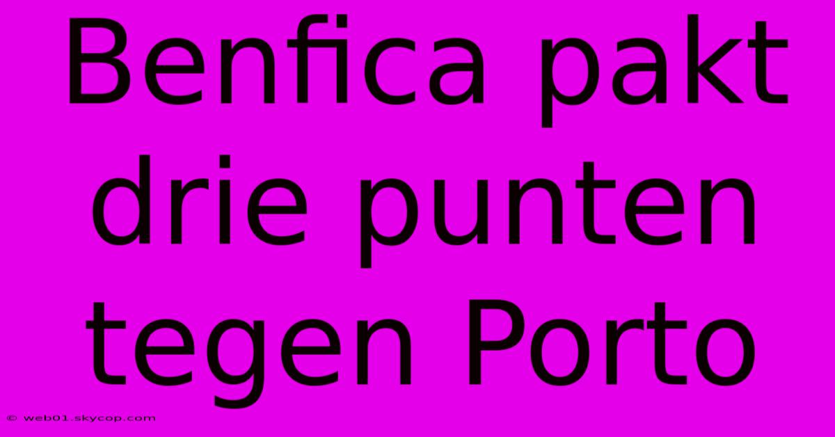 Benfica Pakt Drie Punten Tegen Porto