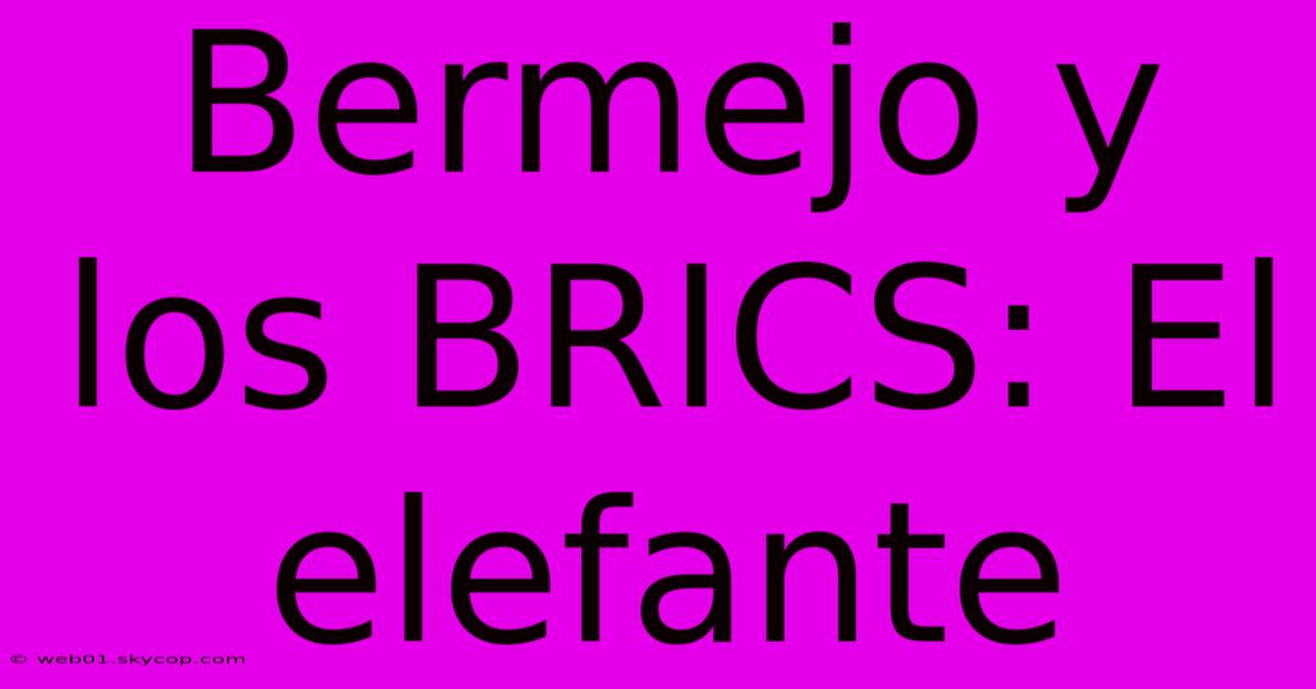 Bermejo Y Los BRICS: El Elefante