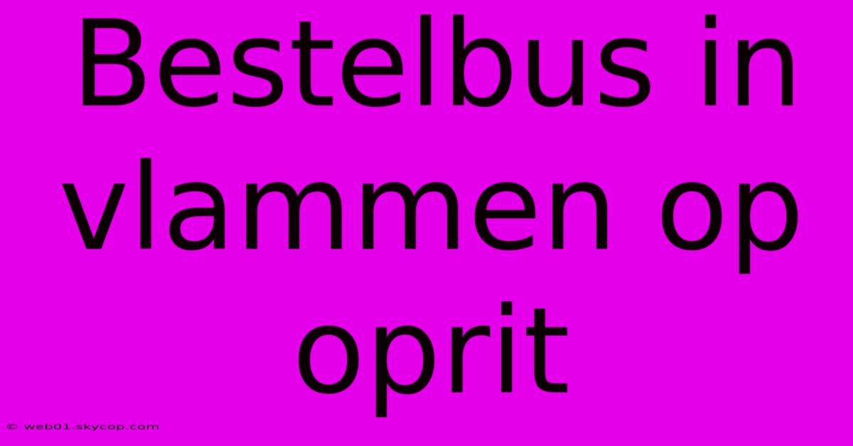 Bestelbus In Vlammen Op Oprit