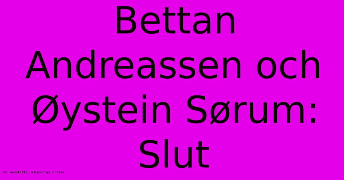 Bettan Andreassen Och Øystein Sørum: Slut