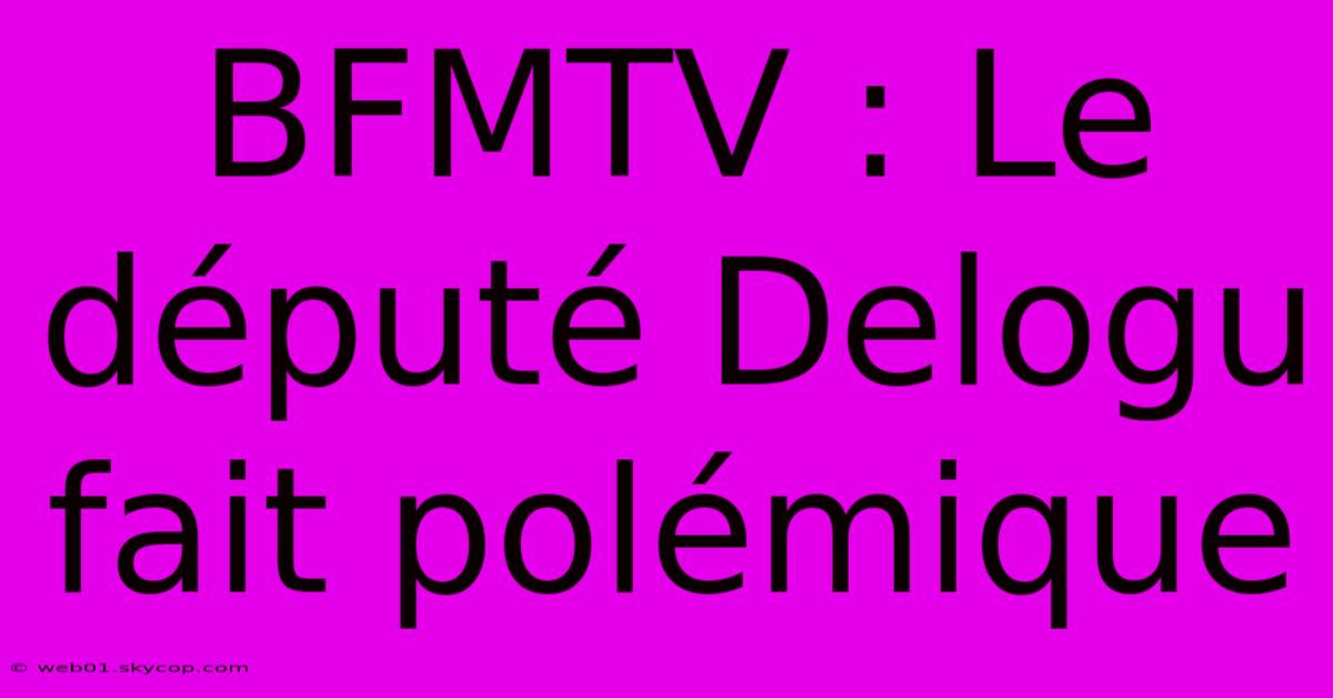 BFMTV : Le Député Delogu Fait Polémique 