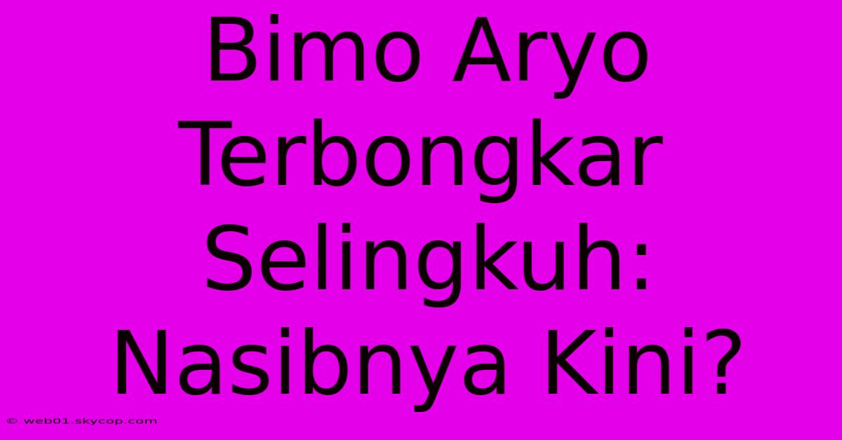 Bimo Aryo Terbongkar Selingkuh: Nasibnya Kini?