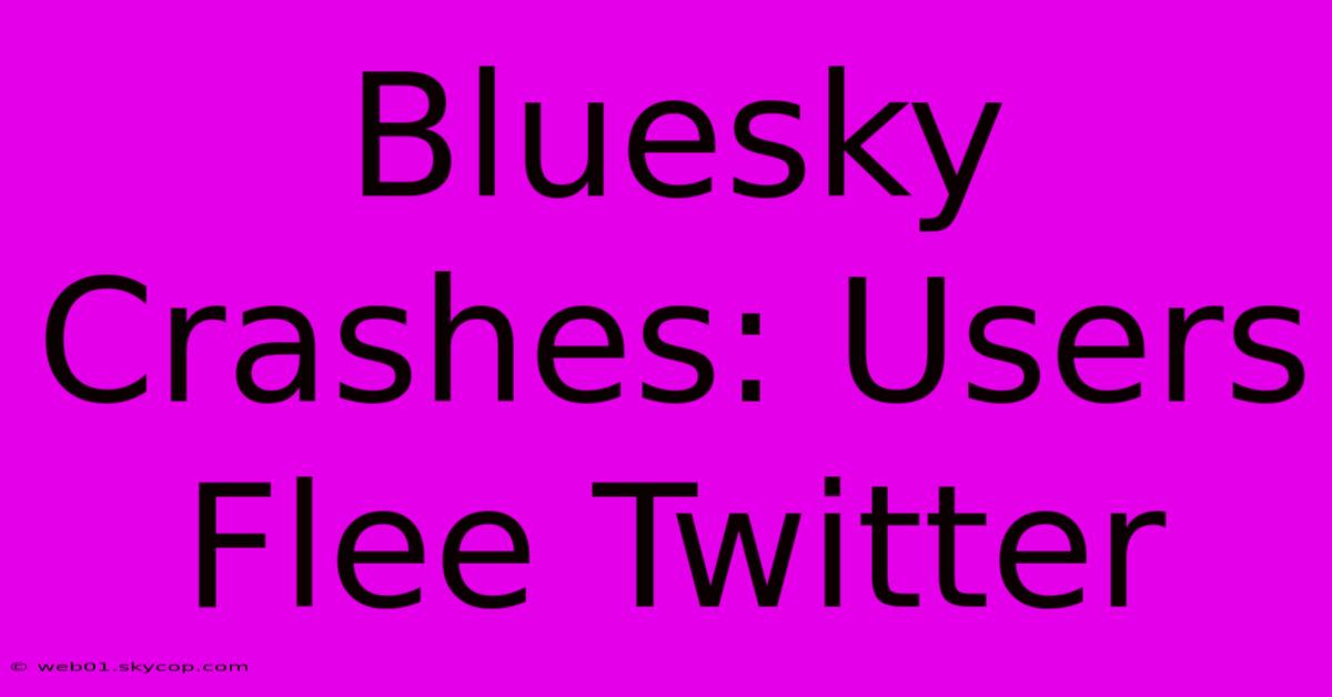 Bluesky Crashes: Users Flee Twitter