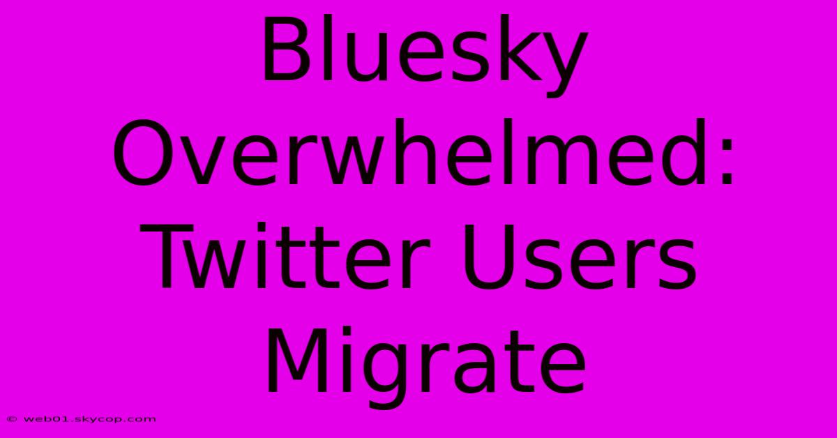 Bluesky Overwhelmed: Twitter Users Migrate