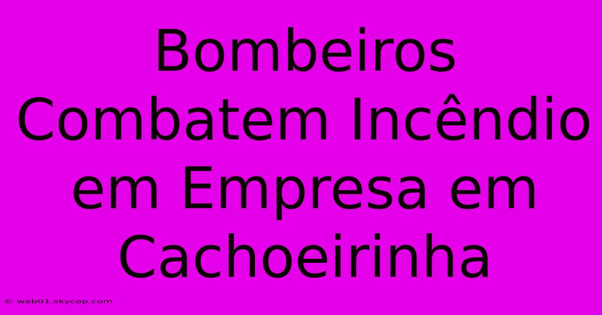 Bombeiros Combatem Incêndio Em Empresa Em Cachoeirinha 