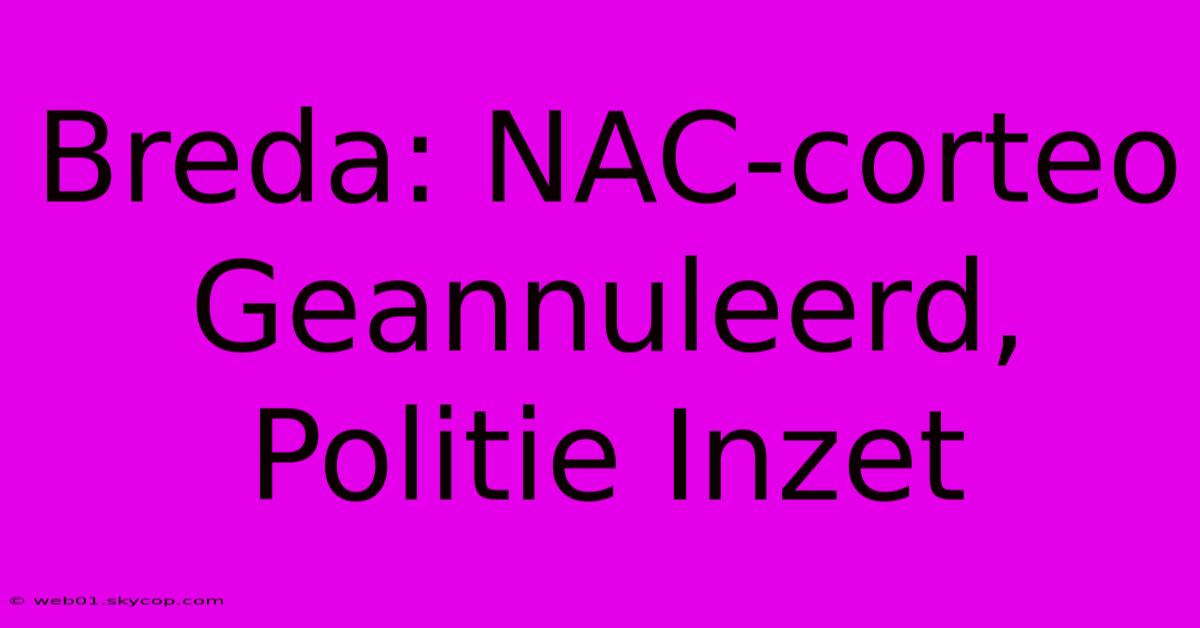 Breda: NAC-corteo Geannuleerd, Politie Inzet