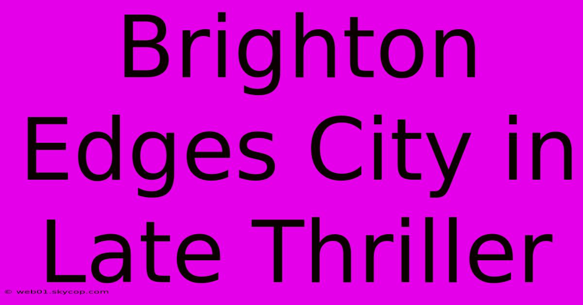 Brighton Edges City In Late Thriller