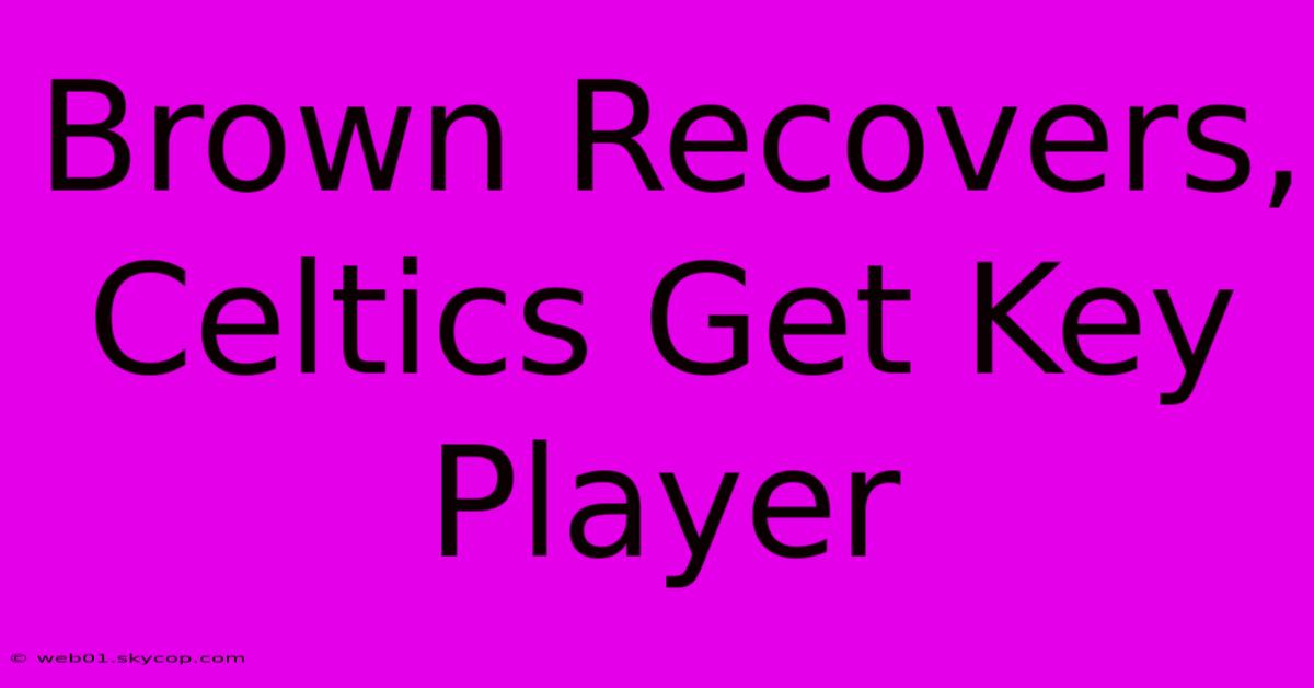 Brown Recovers, Celtics Get Key Player