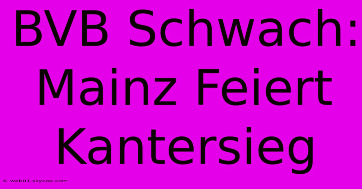 BVB Schwach: Mainz Feiert Kantersieg