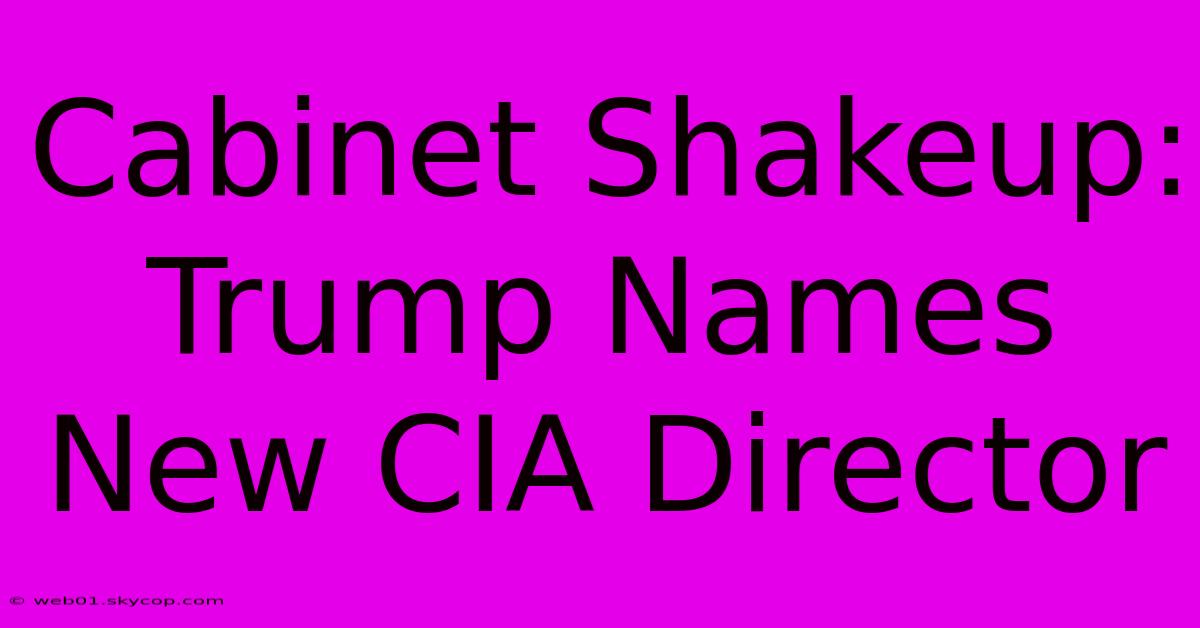 Cabinet Shakeup: Trump Names New CIA Director 