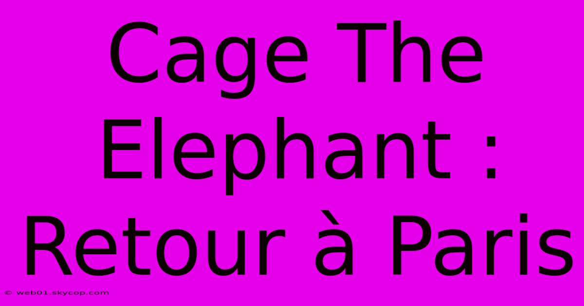 Cage The Elephant : Retour À Paris