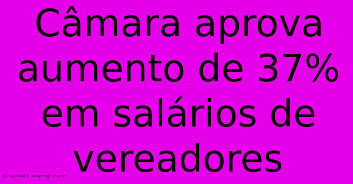 Câmara Aprova Aumento De 37% Em Salários De Vereadores 