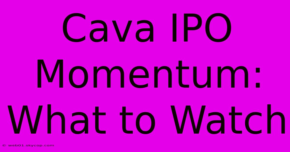 Cava IPO Momentum: What To Watch