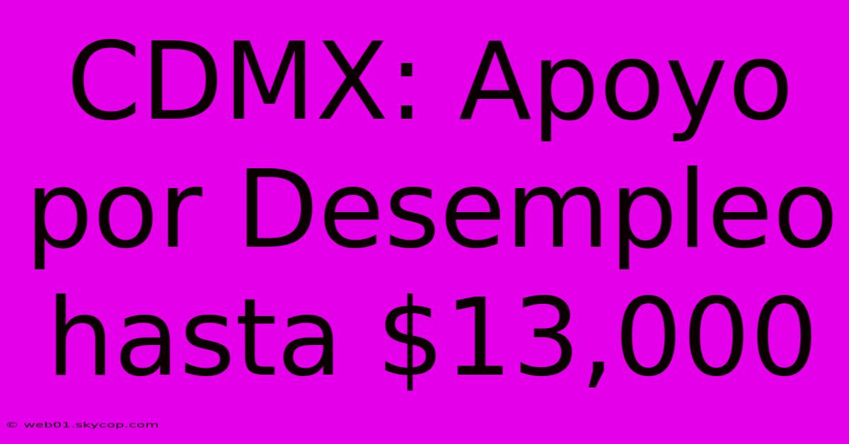 CDMX: Apoyo Por Desempleo Hasta $13,000