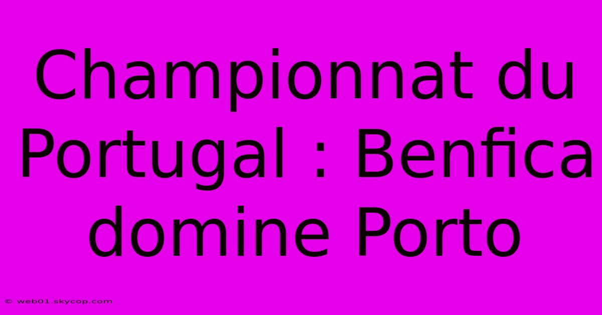 Championnat Du Portugal : Benfica Domine Porto 