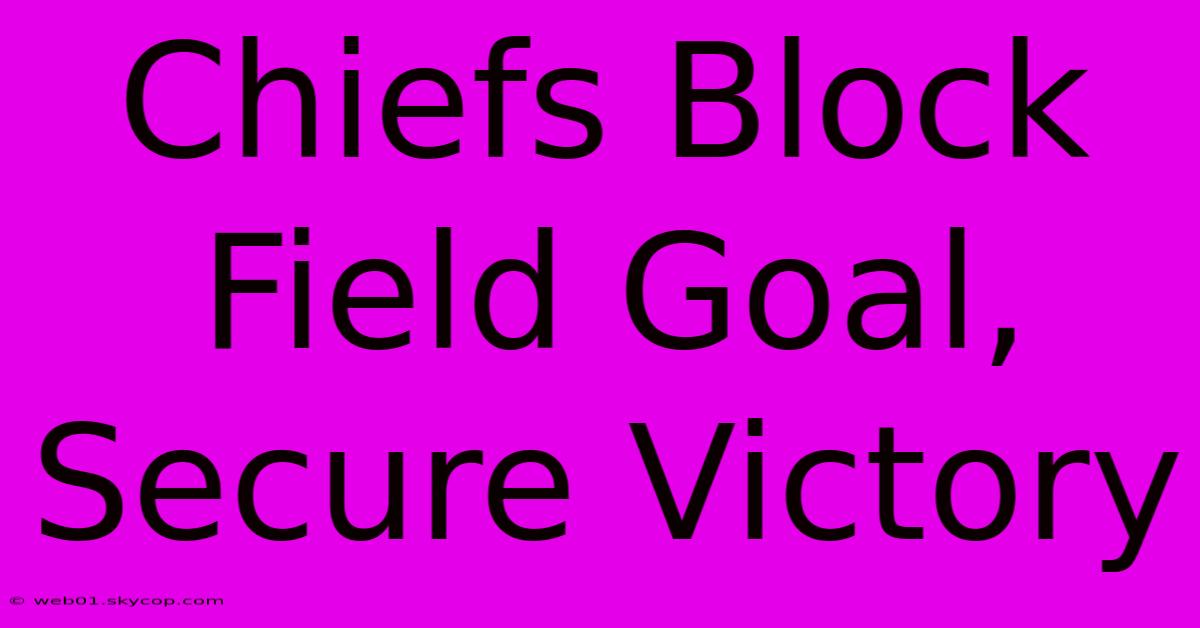 Chiefs Block Field Goal, Secure Victory