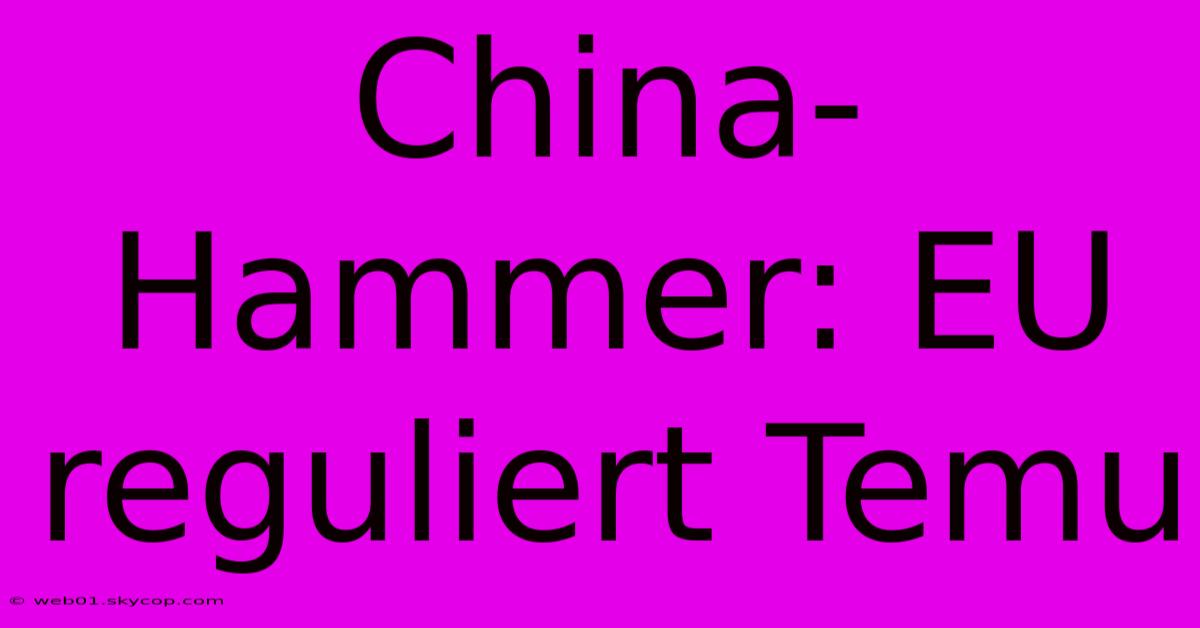 China-Hammer: EU Reguliert Temu