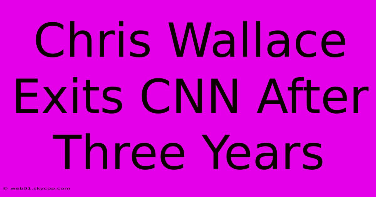 Chris Wallace Exits CNN After Three Years