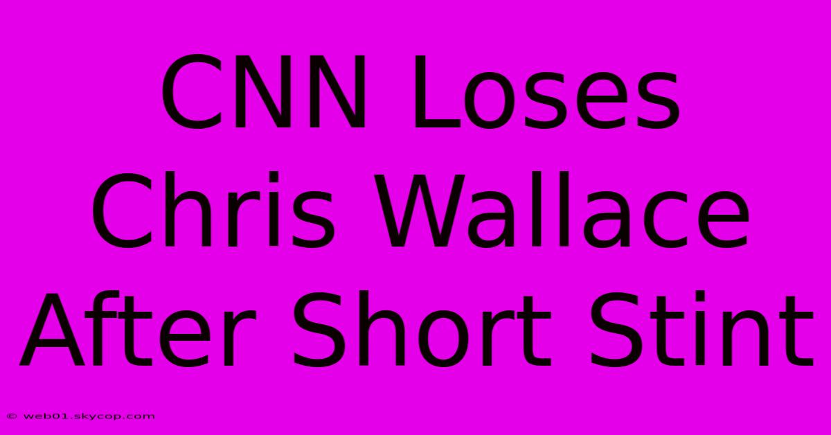 CNN Loses Chris Wallace After Short Stint