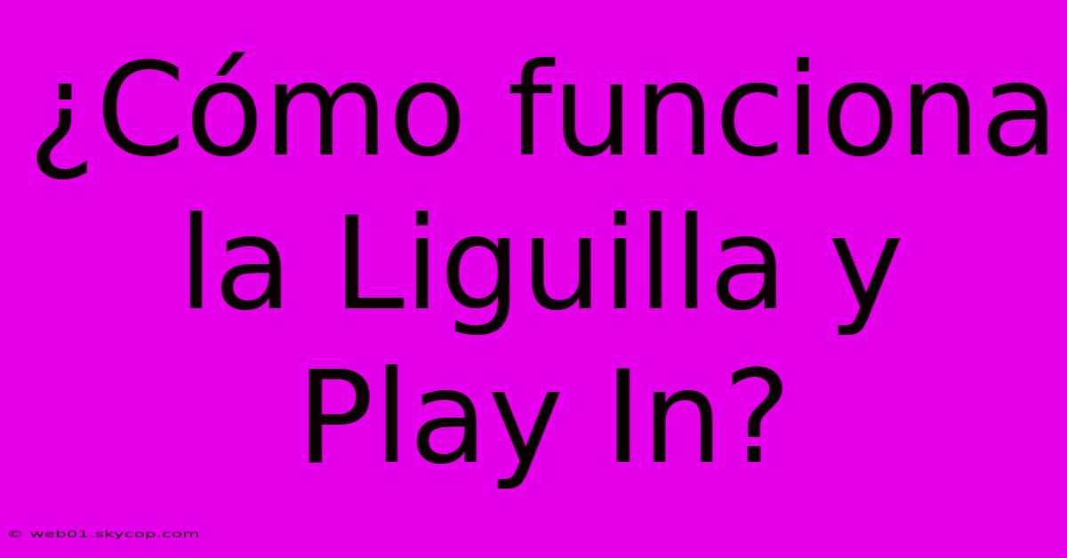 ¿Cómo Funciona La Liguilla Y Play In? 