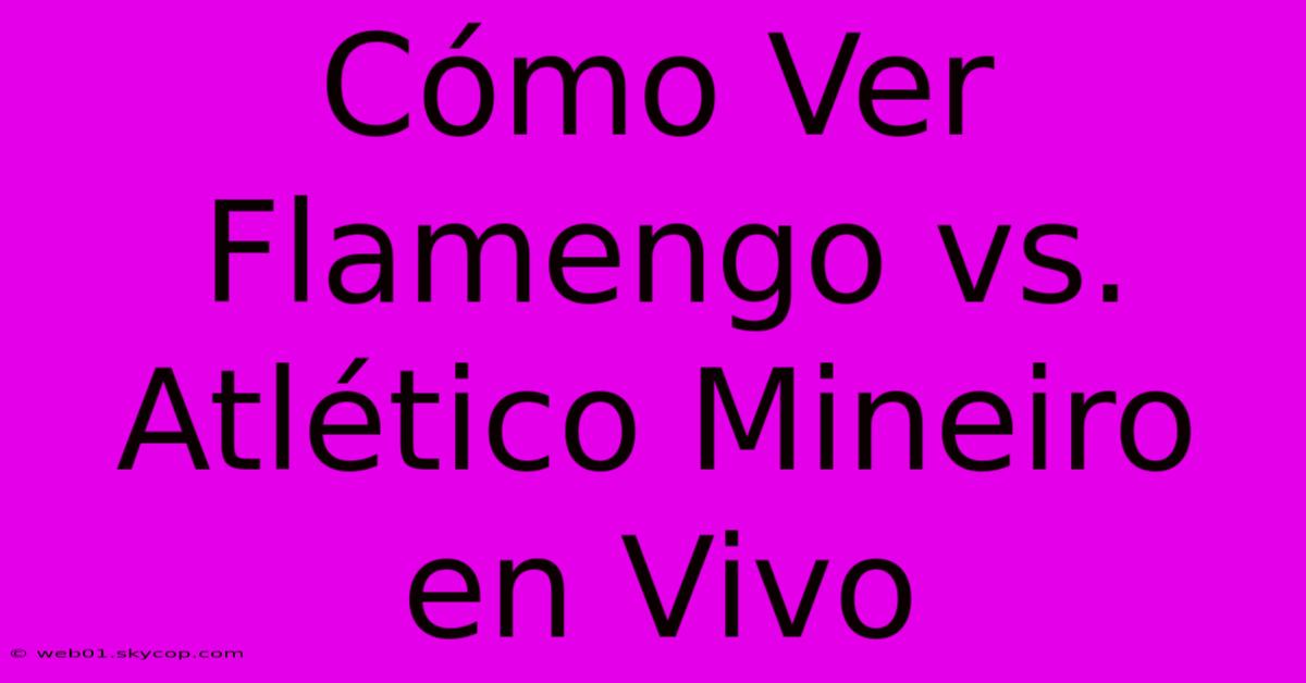 Cómo Ver Flamengo Vs. Atlético Mineiro En Vivo