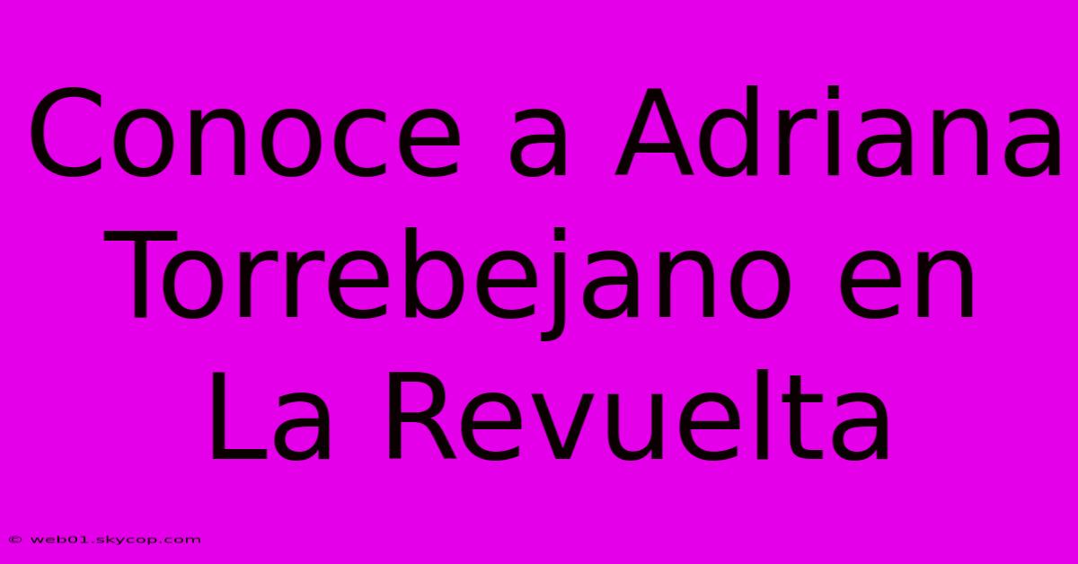 Conoce A Adriana Torrebejano En La Revuelta