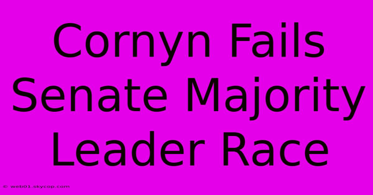 Cornyn Fails Senate Majority Leader Race