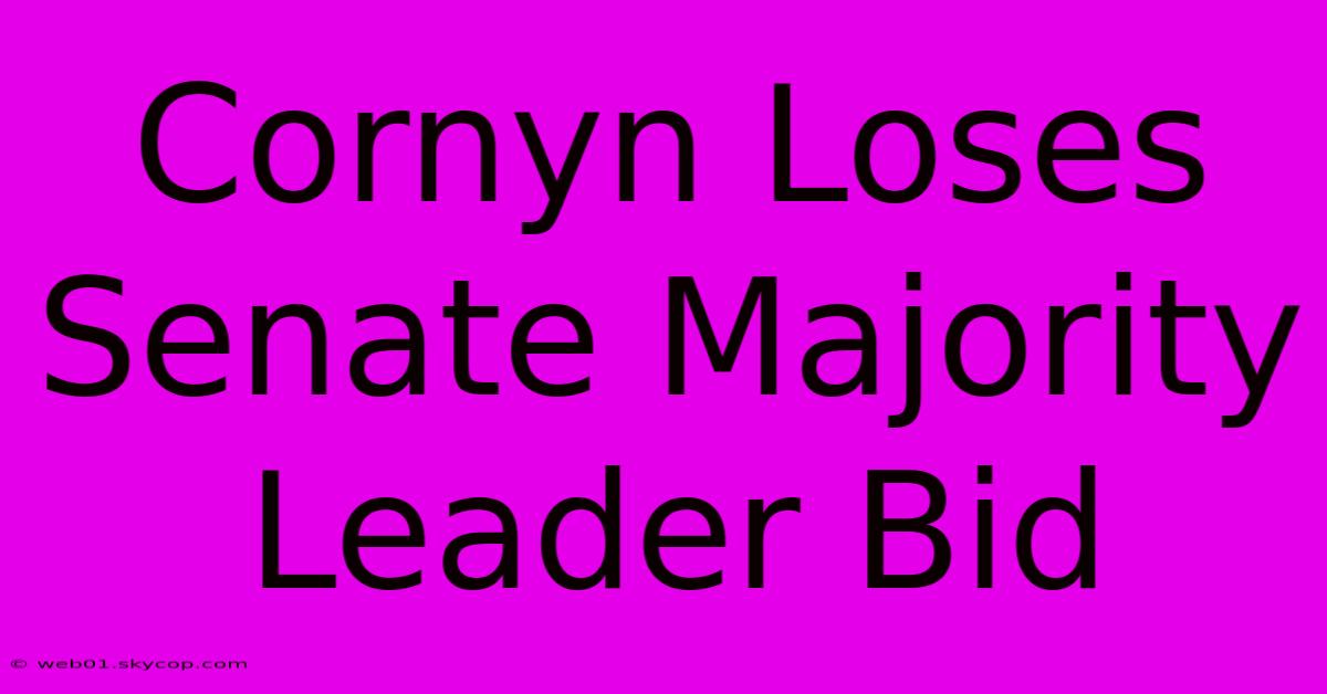 Cornyn Loses Senate Majority Leader Bid