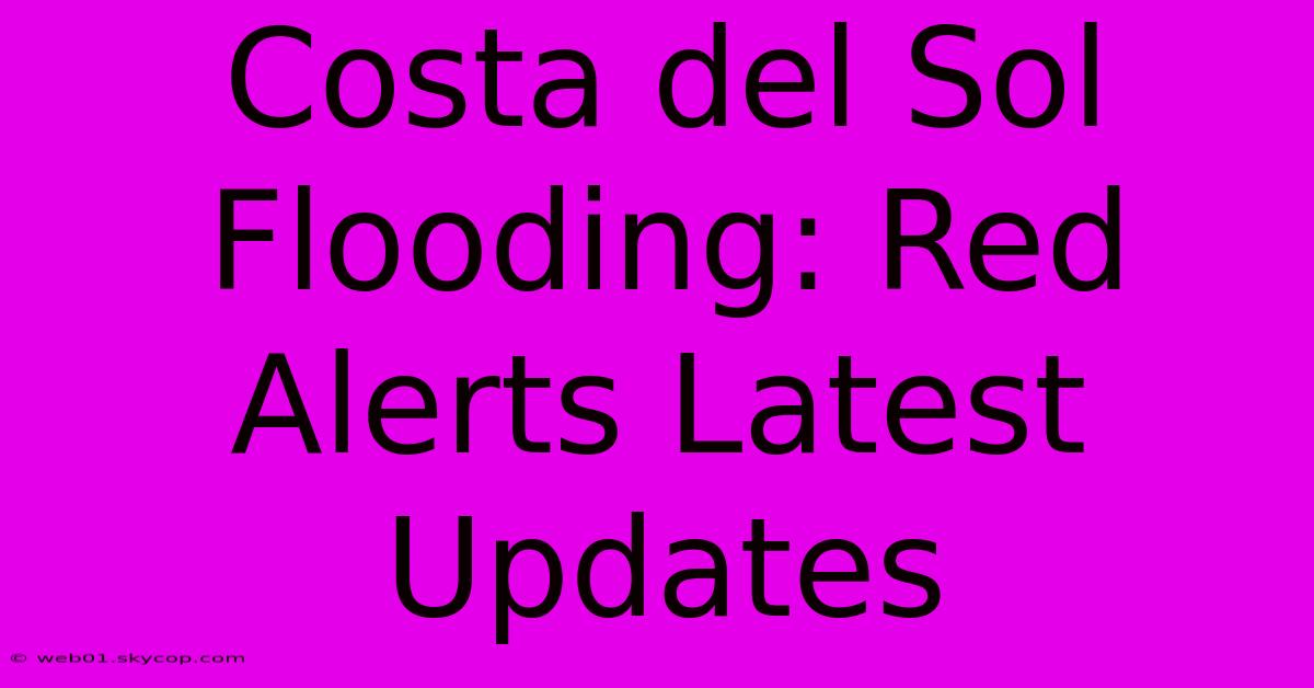 Costa Del Sol Flooding: Red Alerts Latest Updates 